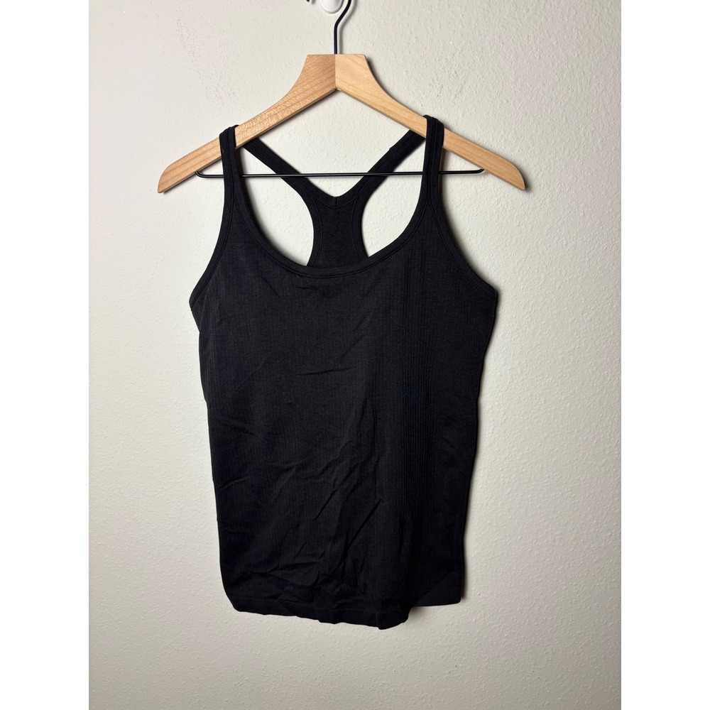 Lululemon Ebb To Street Tank Black Ribbed Racerback Yoga Top W1AX1S Size 12
